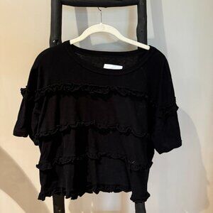 Black Current Elliot Ruffled Short Sleeve T-Shirt